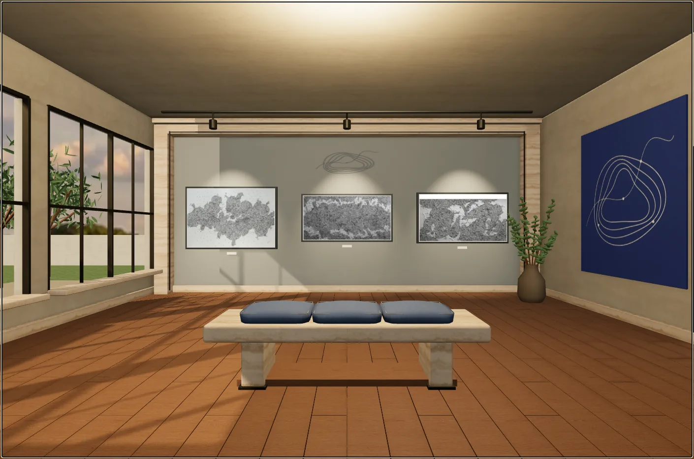 Vista da galeria virtual com obras de Juliane Mai